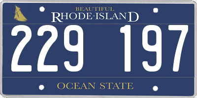 RI license plate 229197