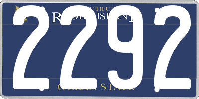 RI license plate 2292