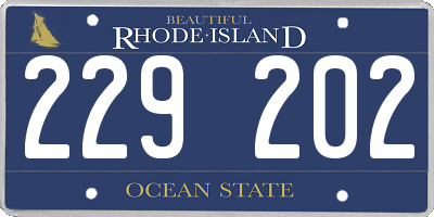 RI license plate 229202