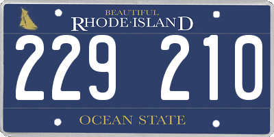 RI license plate 229210