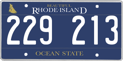 RI license plate 229213