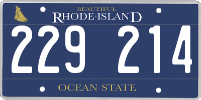 RI license plate 229214