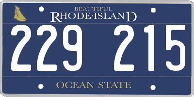 RI license plate 229215