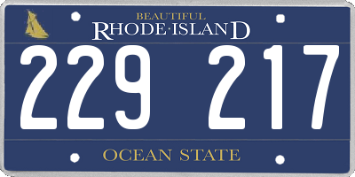 RI license plate 229217
