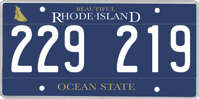 RI license plate 229219