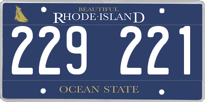 RI license plate 229221