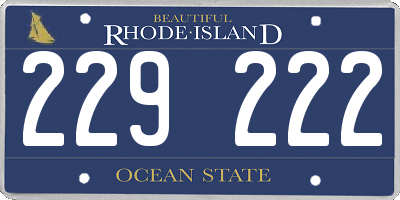 RI license plate 229222