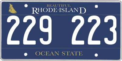 RI license plate 229223