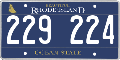 RI license plate 229224