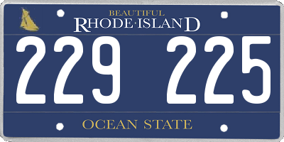 RI license plate 229225