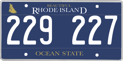 RI license plate 229227