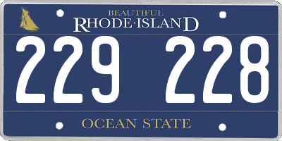 RI license plate 229228