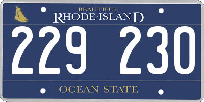 RI license plate 229230