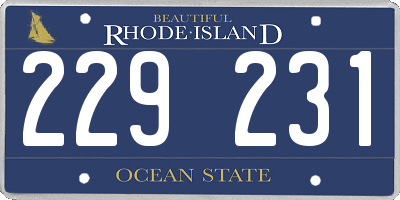 RI license plate 229231