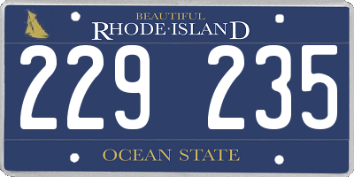 RI license plate 229235