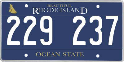 RI license plate 229237