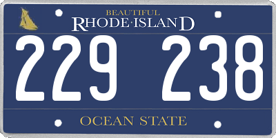 RI license plate 229238