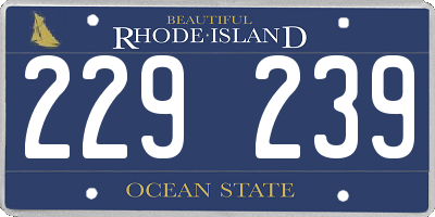 RI license plate 229239