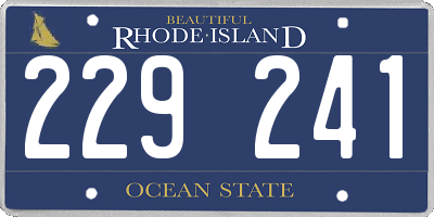 RI license plate 229241