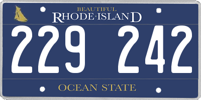 RI license plate 229242
