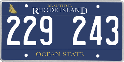 RI license plate 229243