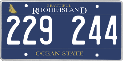 RI license plate 229244