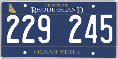 RI license plate 229245