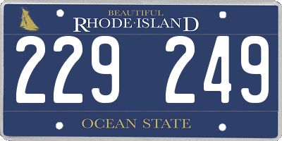 RI license plate 229249