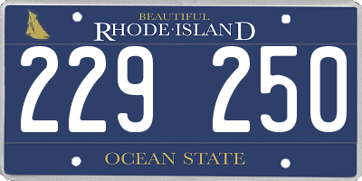 RI license plate 229250
