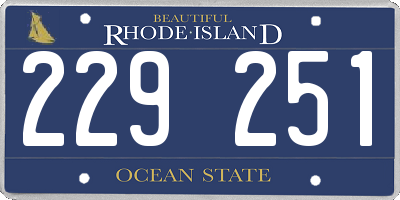 RI license plate 229251