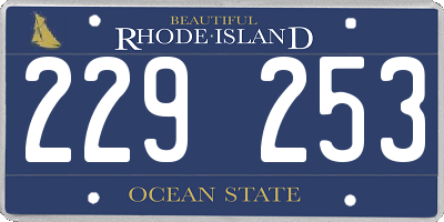 RI license plate 229253