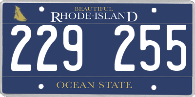 RI license plate 229255