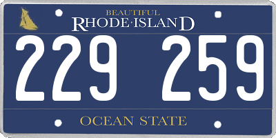 RI license plate 229259