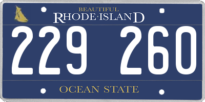 RI license plate 229260