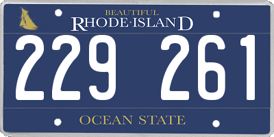 RI license plate 229261