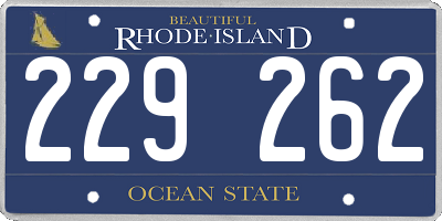 RI license plate 229262