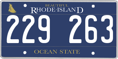 RI license plate 229263