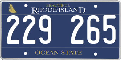RI license plate 229265