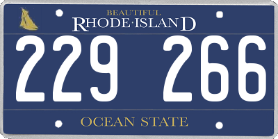 RI license plate 229266