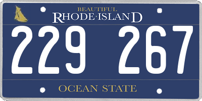 RI license plate 229267