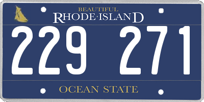 RI license plate 229271