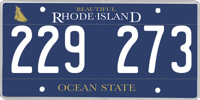 RI license plate 229273