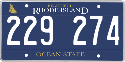 RI license plate 229274