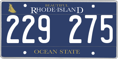 RI license plate 229275