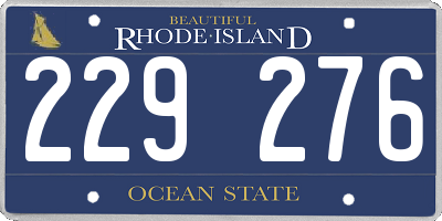 RI license plate 229276