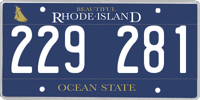 RI license plate 229281