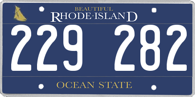 RI license plate 229282