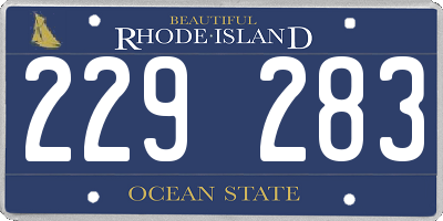 RI license plate 229283