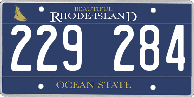 RI license plate 229284