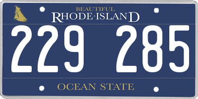 RI license plate 229285